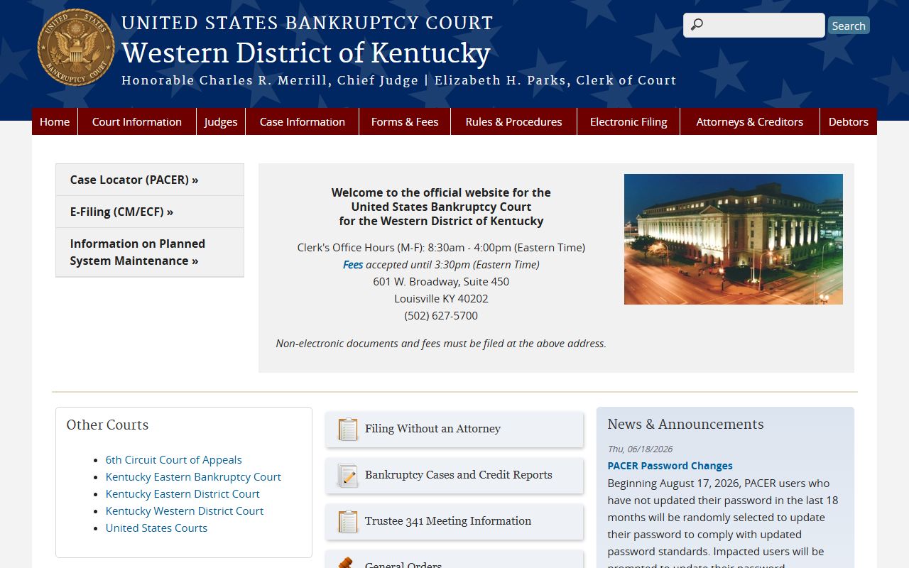 Warren County Circuit Court Clerk bankruptcy court records distinction