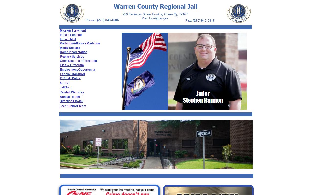 Warren County arrest records Regional Jail homepage