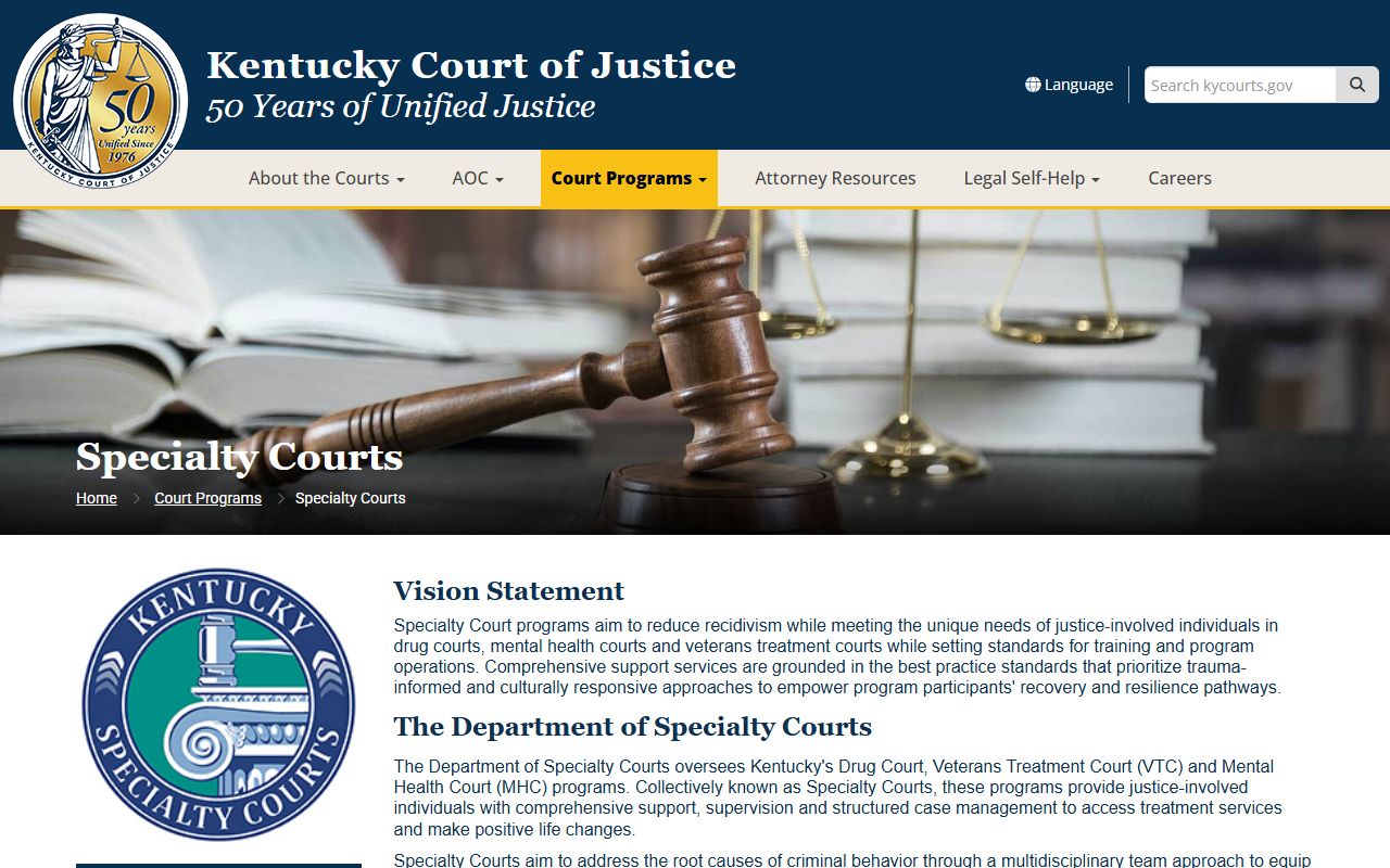 Warren County court records Kentucky Specialty Courts overview