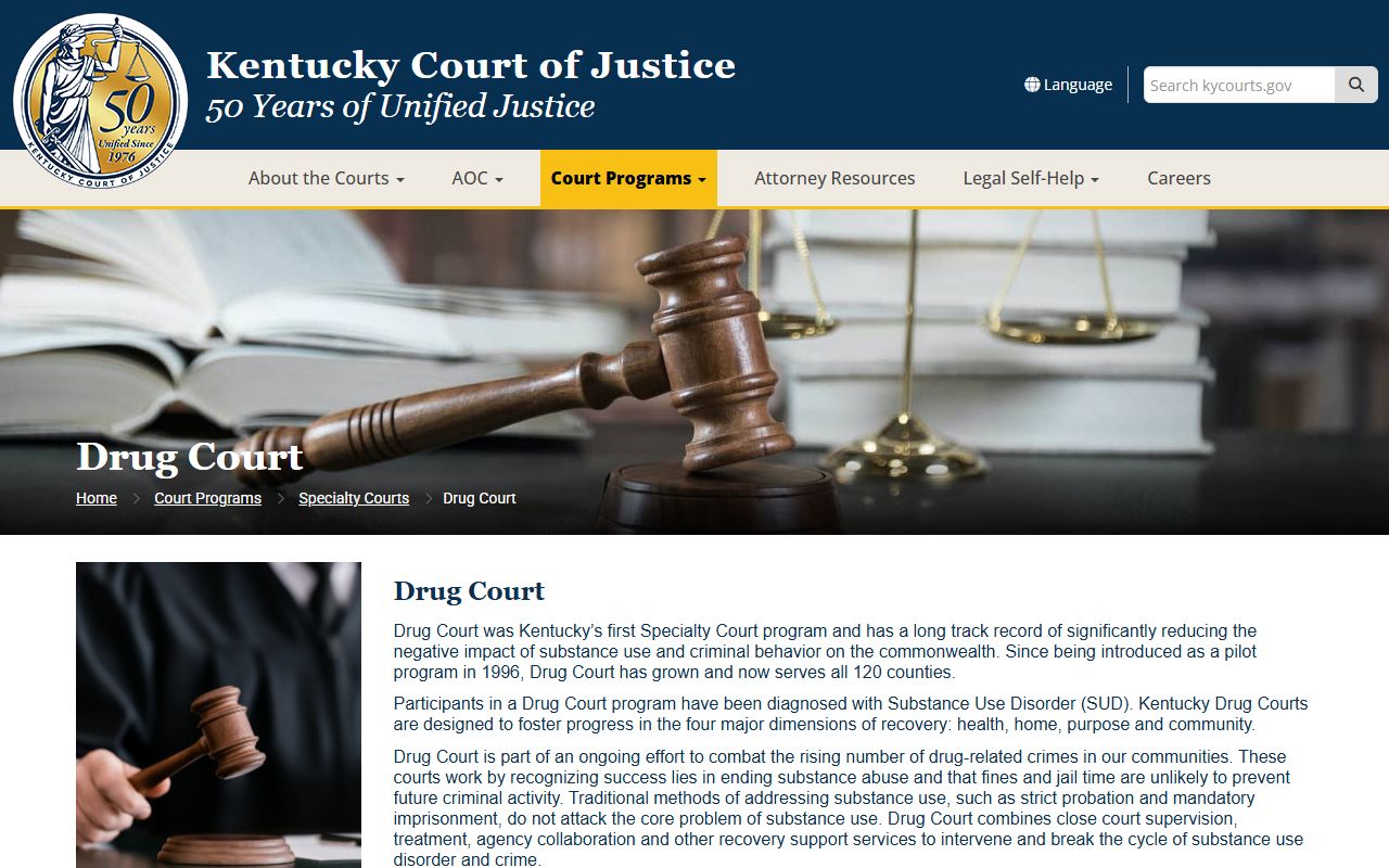 Warren County court records Kentucky Drug Court information
